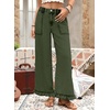 image:imageAstylish Wide Leg Jeans for Women Stretch High Wasited Baggy Trendy Denim Jean Ruffle Hem PantsMoss Green