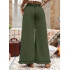 image:imageAstylish Wide Leg Jeans for Women Stretch High Wasited Baggy Trendy Denim Jean Ruffle Hem PantsMoss Green