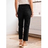 image:imageAstylish Womens High Waisted Jeans Stretchy Straight Leg Seamed Front Trendy Denim PantsBlack