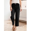 image:imageAstylish Womens High Waisted Jeans Stretchy Straight Leg Seamed Front Trendy Denim PantsBlack