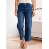 image:imageAstylish Womens High Waisted Jeans Stretchy Straight Leg Seamed Front Trendy Denim PantsBluing