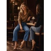 image:imageAstylish Womens High Waisted Jeans Stretchy Straight Leg Seamed Front Trendy Denim PantsBluing