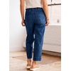 image:imageAstylish Womens High Waisted Jeans Stretchy Straight Leg Seamed Front Trendy Denim PantsBluing