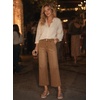 image:imageAstylish Womens High Waisted Jeans Stretchy Straight Leg Seamed Front Trendy Denim PantsBrown