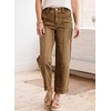 image:imageAstylish Womens High Waisted Jeans Stretchy Straight Leg Seamed Front Trendy Denim PantsBrown