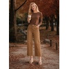 image:imageAstylish Womens High Waisted Jeans Stretchy Straight Leg Seamed Front Trendy Denim PantsBrown