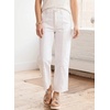 image:imageAstylish Womens High Waisted Jeans Stretchy Straight Leg Seamed Front Trendy Denim PantsWhite