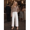 image:imageAstylish Womens High Waisted Jeans Stretchy Straight Leg Seamed Front Trendy Denim PantsWhite