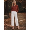 image:imageAstylish Womens High Waisted Jeans Stretchy Straight Leg Seamed Front Trendy Denim PantsWhite
