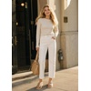 image:imageAstylish Womens High Waisted Jeans Stretchy Straight Leg Seamed Front Trendy Denim PantsWhite