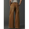 image:imageAstylish Womens Wide Leg Jeans High Waisted Stretchy Buttoned Raw Hem Straight Leg Denim PantsChestnut