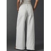 image:imageAstylish Womens Wide Leg Jeans High Waisted Stretchy Buttoned Raw Hem Straight Leg Denim PantsWhite