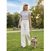 image:imageAstylish Womens Wide Leg Jeans High Waisted Stretchy Buttoned Raw Hem Straight Leg Denim PantsWhite