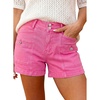 image:imageAstylish Womens High Waisted Shorts Jean Stretchy Casual Fashion Trendy Double Button Fly Denim ShortsSachet Pink
