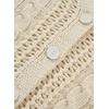 image:imageAstylish Womens Knit Open Front Button Down Hollow Out Cardigan Sweaters  Long SleeveV NeckCrochetChunky2026LightweightCasualBusinessWorkDailySolid Color100 AcrylicWintersFallDateBeige
