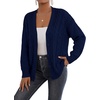 image:imageAstylish Womens Knit Open Front Button Down Hollow Out Cardigan Sweaters  Long SleeveV NeckCrochetChunky2026LightweightCasualBusinessWorkDailySolid Color100 AcrylicWintersFallDateSail Blue