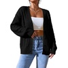 image:imageAstylish Womens Knit Open Front Button Down Hollow Out Cardigan Sweaters  Long SleeveV NeckCrochetChunky2026LightweightCasualBusinessWorkDailySolid Color100 AcrylicWintersFallDateBlack