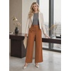 image:imageAstylish Womens High Waisted Wide Leg Pants  Double Ring BeltSide PocketsFall Dress TrousersCoffee