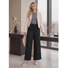 image:imageAstylish Womens High Waisted Wide Leg Pants  Double Ring BeltSide PocketsFall Dress TrousersColor Black
