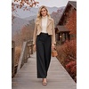image:imageAstylish Womens High Waisted Wide Leg Pants  Double Ring BeltSide PocketsFall Dress TrousersColor Black