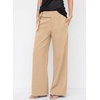 image:imageAstylish Womens High Waisted Wide Leg Pants  Double Ring BeltSide PocketsFall Dress TrousersDark Khaki