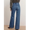 image:imageAstylish Womens Wide Leg High Waisted Denim Pants  Front PocketsStraight LegStyleRetro DenimWith StitchingBluing