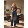 image:imageAstylish Womens Wide Leg High Waisted Denim Pants  Front PocketsStraight LegStyleRetro DenimWith StitchingBluing