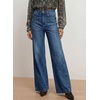 image:imageAstylish Womens Wide Leg High Waisted Denim Pants  Front PocketsStraight LegStyleRetro DenimWith StitchingBluing