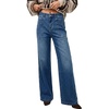 image:imageAstylish Womens Wide Leg High Waisted Denim Pants  Front PocketsStraight LegStyleRetro DenimWith StitchingBluing