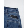 image:imageAstylish Womens Wide Leg High Waisted Denim Pants  Front PocketsStraight LegStyleRetro DenimWith StitchingBluing