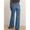 image:imageAstylish Womens Wide Leg High Waisted Denim Pants  Front PocketsStraight LegStyleRetro DenimWith StitchingIvy