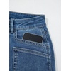 image:imageAstylish Womens Wide Leg High Waisted Denim Pants  Front PocketsStraight LegStyleRetro DenimWith StitchingPrussian Blue