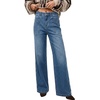image:imageAstylish Womens Wide Leg High Waisted Denim Pants  Front PocketsStraight LegStyleRetro DenimWith StitchingPrussian Blue