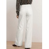image:imageAstylish Womens Wide Leg High Waisted Denim Pants  Front PocketsStraight LegStyleRetro DenimWith StitchingWhite