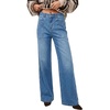 image:imageAstylish Womens Wide Leg High Waisted Denim Pants  Front PocketsStraight LegStyleRetro DenimWith StitchingWild Wind