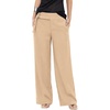 image:imageAstylish Womens High Waisted Wide Leg Pants  Double Ring BeltSide PocketsFall Dress TrousersDark Khaki