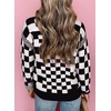 image:imageAstylish Women 2026 Checkered Oversized Business Casual Pullover Sweater  Long Sleeve Plaid Soft Knit Crewneck Fall Fashion Business Casual TopsBlack