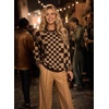image:imageAstylish Women 2026 Checkered Oversized Business Casual Pullover Sweater  Long Sleeve Plaid Soft Knit Crewneck Fall Fashion Business Casual TopsBrown