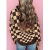 image:imageAstylish Women 2026 Checkered Oversized Business Casual Pullover Sweater  Long Sleeve Plaid Soft Knit Crewneck Fall Fashion Business Casual TopsBrown