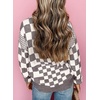 image:imageAstylish Women 2026 Checkered Oversized Business Casual Pullover Sweater  Long Sleeve Plaid Soft Knit Crewneck Fall Fashion Business Casual TopsGray
