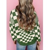 image:imageAstylish Women 2026 Checkered Oversized Business Casual Pullover Sweater  Long Sleeve Plaid Soft Knit Crewneck Fall Fashion Business Casual TopsGreen