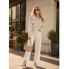 image:imageAstylish Women 2026 Checkered Oversized Business Casual Pullover Sweater  Long Sleeve Plaid Soft Knit Crewneck Fall Fashion Business Casual TopsKhaki