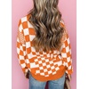 image:imageAstylish Women 2026 Checkered Oversized Business Casual Pullover Sweater  Long Sleeve Plaid Soft Knit Crewneck Fall Fashion Business Casual TopsOrange