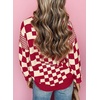 image:imageAstylish Women 2026 Checkered Oversized Business Casual Pullover Sweater  Long Sleeve Plaid Soft Knit Crewneck Fall Fashion Business Casual TopsRed