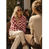 image:imageAstylish Women 2026 Checkered Oversized Business Casual Pullover Sweater  Long Sleeve Plaid Soft Knit Crewneck Fall Fashion Business Casual TopsRed