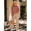image:imageAstylish Women 2026 Checkered Oversized Business Casual Pullover Sweater  Long Sleeve Plaid Soft Knit Crewneck Fall Fashion Business Casual TopsRed