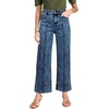 image:imageAstylish Women 2026 Wide Leg Jeans High Waisted Cropped Ankle Denim Pants  with Vertical Seams Stretchy Breathable CasualAshleigh Blue