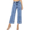 image:imageAstylish Women 2026 Wide Leg Jeans High Waisted Cropped Ankle Denim Pants  with Vertical Seams Stretchy Breathable CasualBlue