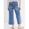 image:imageAstylish Women 2026 Wide Leg Jeans High Waisted Cropped Ankle Denim Pants  with Vertical Seams Stretchy Breathable CasualBlue