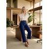 image:imageAstylish Women 2026 Wide Leg Jeans High Waisted Cropped Ankle Denim Pants  with Vertical Seams Stretchy Breathable CasualNavy Blue